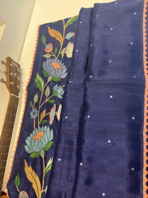 Vibrant Tussar Silk Embroidary Sarees (5)
