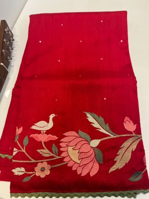Vibrant Tussar Silk Embroidary Sarees (6)