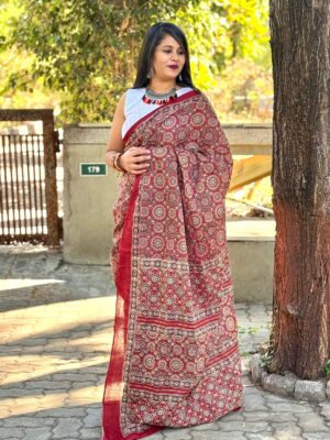 Mulmul Cotton Sarees With Blouse (1)