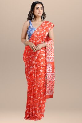 Pure Mulmul Cotton Sarees With Blouse (11)