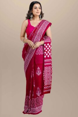 Pure Mulmul Cotton Sarees With Blouse (22)