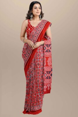 Pure Mulmul Cotton Sarees With Blouse (27)