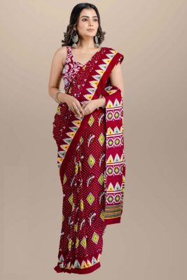 Pure Mulmul Cotton Sarees With Blouse (29)