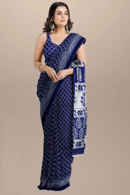 Pure Mulmul Cotton Sarees With Blouse (31)