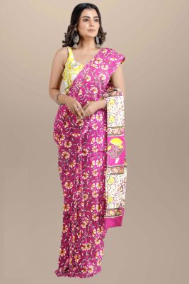 Pure Mulmul Cotton Sarees With Blouse (38)