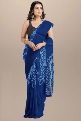 Pure Mulmul Cotton Sarees With Blouse (4)