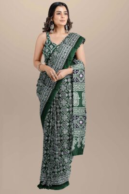 Pure Mulmul Cotton Sarees With Blouse (5)