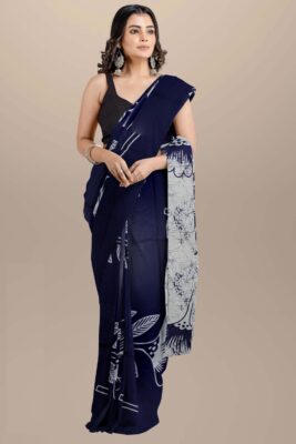 Pure Mulmul Cotton Sarees With Blouse (8)