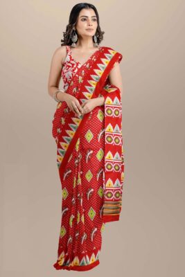 Pure Mulmul Cotton Sarees With Blouse (9)