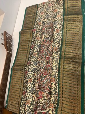 Handloom Maheshwari Silk Sarees With Madhubani Prints (1)