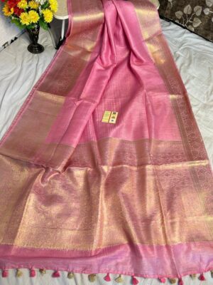 Linen Banarasi Silk Sarees (4)