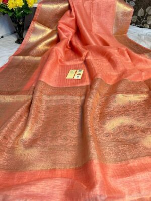 Linen Banarasi Silk Sarees (7)