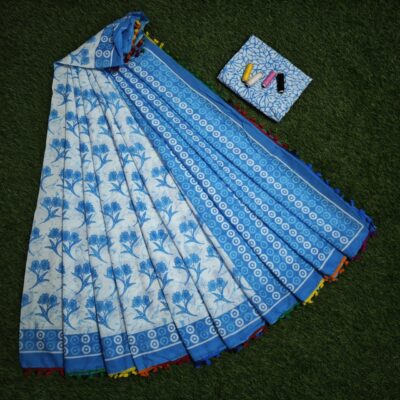 Pure Mul Mul Cotton Sarees With Blouse (43)