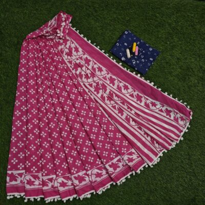 Pure Mul Mul Cotton Sarees With Blouse (46)