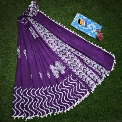 Pure Mul Mul Cotton Sarees With Blouse (49)