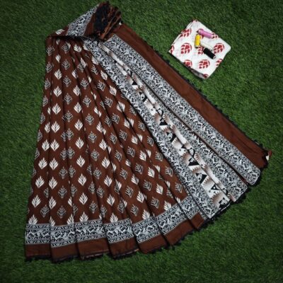 Pure Mul Mul Cotton Sarees With Blouse (50)