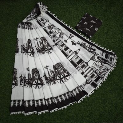 Pure Mul Mul Cotton Sarees With Blouse (51)