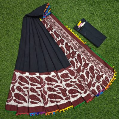 Pure Mul Mul Cotton Sarees With Blouse (53)