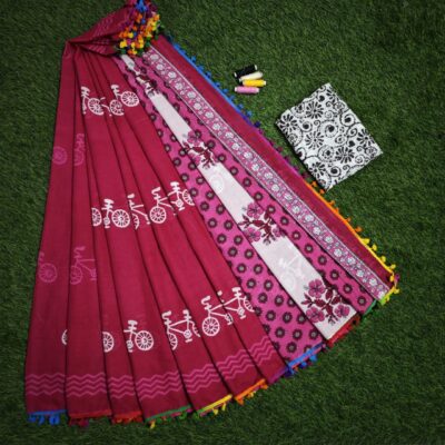 Pure Mul Mul Cotton Sarees With Blouse (64)