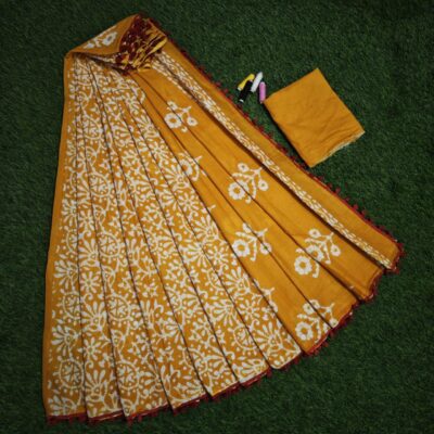 Pure Mul Mul Cotton Sarees With Blouse (66)