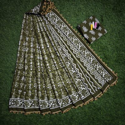 Pure Mul Mul Cotton Sarees With Blouse (73)