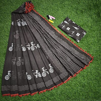 Pure Mul Mul Cotton Sarees With Blouse (74)