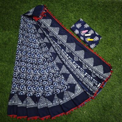Pure Mul Mul Cotton Sarees With Blouse (75)