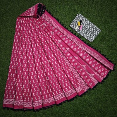 Pure Mul Mul Cotton Sarees With Blouse (80)