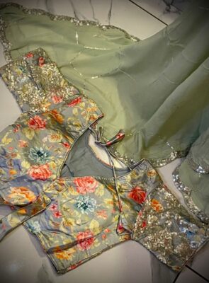 Pure Crepe Silk Sequence Shell Work Sarees (5)
