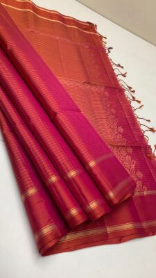 Pure Handloom Checked Soft Silk Sarees (5)