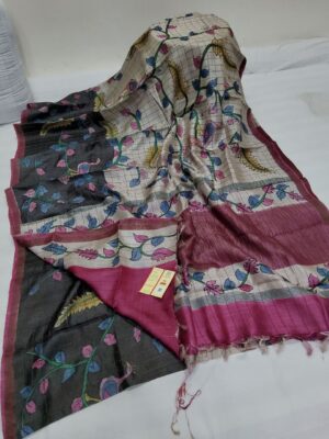 Pure Handloom Kalamkari Designs Tussar Silk Sarees (11)