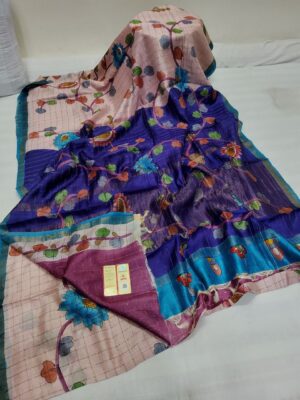 Pure Handloom Kalamkari Designs Tussar Silk Sarees (15)