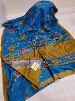 Pure Handloom Kalamkari Designs Tussar Silk Sarees (16)