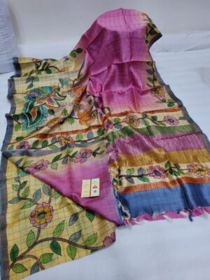 Pure Handloom Kalamkari Designs Tussar Silk Sarees (20)