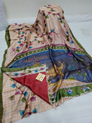 Pure Handloom Kalamkari Designs Tussar Silk Sarees (28)