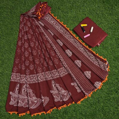 Pure Mul Mul Cotton Sarees With Blouse (2)