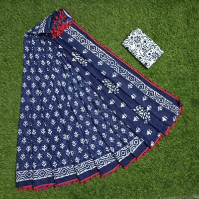Pure Mul Mul Cotton Sarees With Blouse (22)