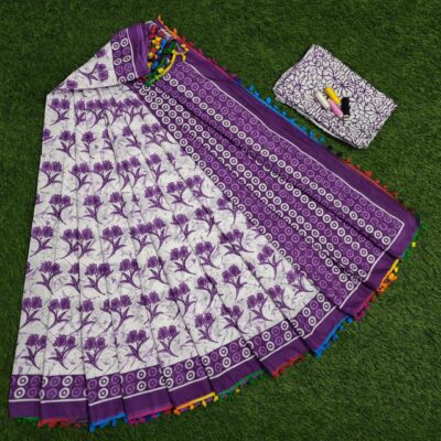 Pure Mul Mul Cotton Sarees With Blouse (5)