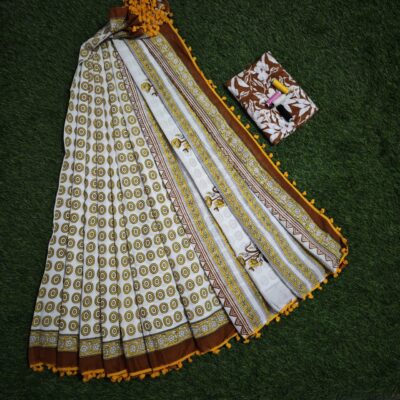 Pure Mul Mul Cotton Sarees With Blouse (8)