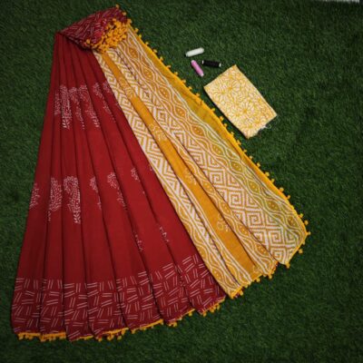 Pure Mul Mul Cotton Sarees With Blouse (9)