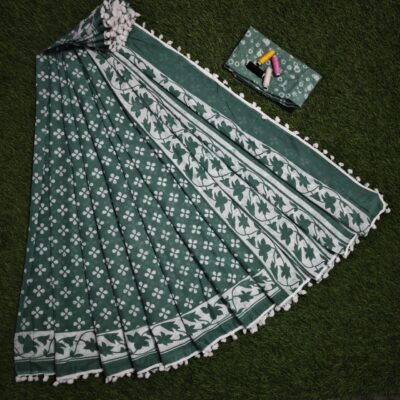 Pure Mulmul Cotton Sarees With Blouse(36)