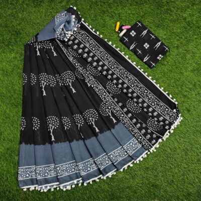 Pure Mulmul Cotton Sarees With Blouse(37)