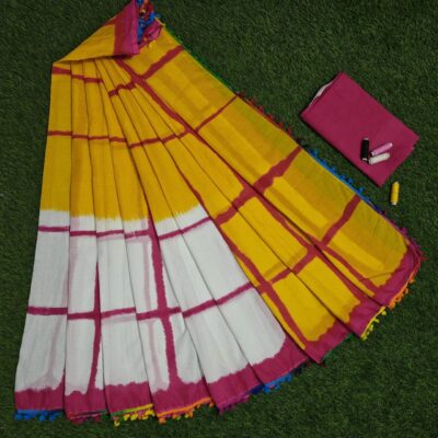 Pure Mulmul Cotton Sarees With Blouse(40)