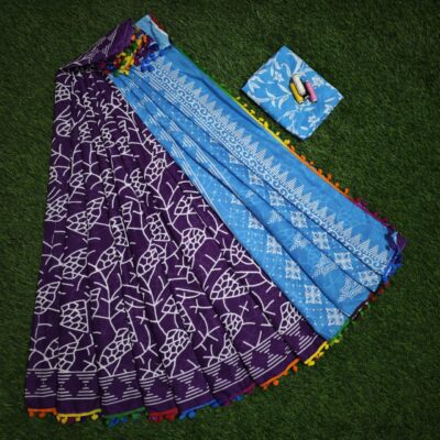Pure Mulmul Cotton Sarees With Blouse(41)