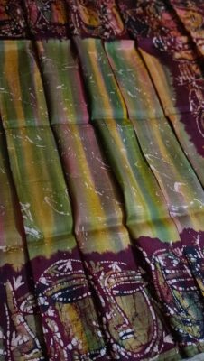 Pure Silk Sarees With Handpainted Batik Design (2)