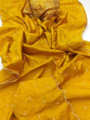 Semi Tussar Silk Scallaped Sarees (7)