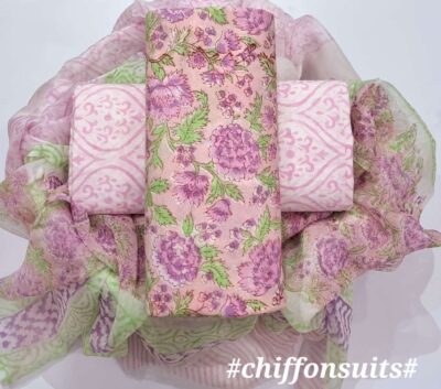 Latest Coton Dress Materials With Chiffon Dupatta (1)
