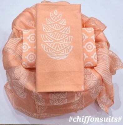 Latest Coton Dress Materials With Chiffon Dupatta (10)