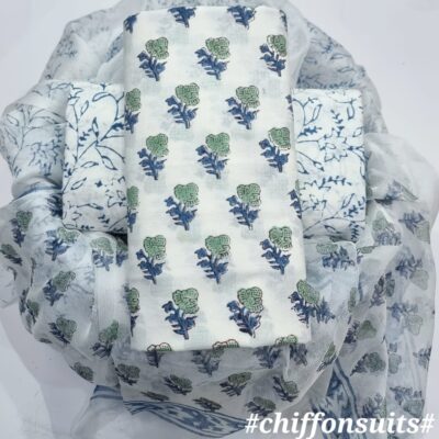 Latest Coton Dress Materials With Chiffon Dupatta (13)