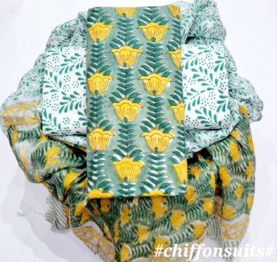 Latest Coton Dress Materials With Chiffon Dupatta (23)